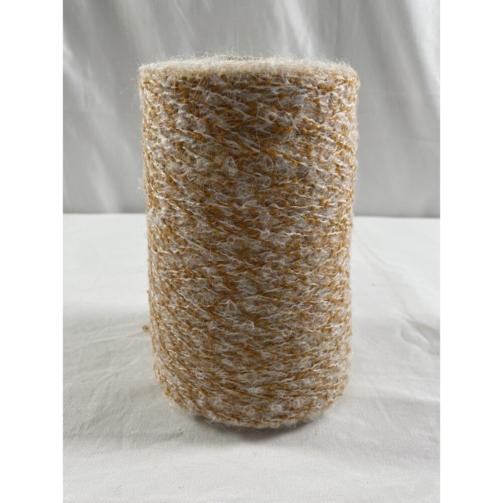 Soft Cone Yarn Spool Yarn Brown White Mix Boucle 400g Net Weight #745
